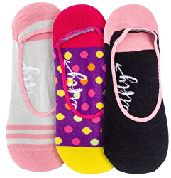 3 PACK - dámske ponožky Low socks S19 N / Pink