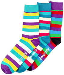3 PACK - pánske ponožky Dark Small Stripe socks S19 Multi pack