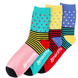 3 PACK - ponožky Stripe s Dot socks - S19 Multi pack