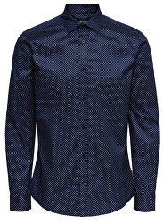 Camicia da uomo ONSALVES LS 2-PLY EASY IRON AOP SHIRT Dress Blues