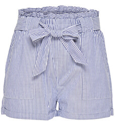 Dámske kraťasy ONLSMILLA STRIPE BELT DNM SHORTS Noosa Medium Blue Denim W / STRIPES