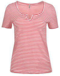 Női póló Bell a S / S Placket Top Jrs Cloud Dancer Geranium