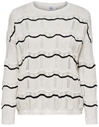 Dámsky sveter Cactus L/S Stripe Pullover Knt Cloud Dancer Black Stripe W.