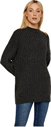 Dámsky sveter ONLNEW MIRAMAR L / S OVERSIZE Pullover KNT Dark Grey Melange