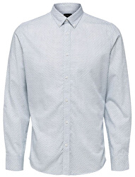 Pánska košeľa SLHSLIMKINO SHIRT LS MIX B Bright White AOP