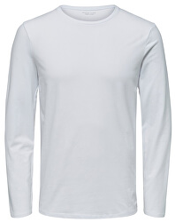 Pánské triko SLHBASIC LS O-NECK TEE B NOOS Bright White