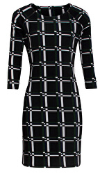 Rochie pentru femei 19530 Black white / Green
