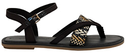Sandale pentru femei Black Canvas/Geometric Woven Lexie