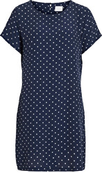Dámské šaty VIPRIMERA S/S DRESS-FAV LUX Navy Blazer SNOW WHITE DOT 0.5 CM