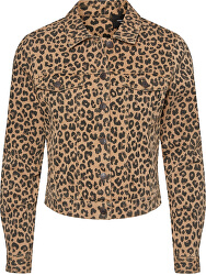 Damenjacke VMLEONORA LS DENIM JACKET Tobacco Brown LEOPARD