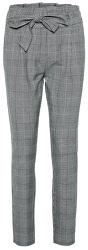 Dámske nohavice VMEVA HR LOOSE PAPERBAG CHECK PANT NOOS Grey/White