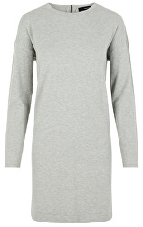 Dámské šaty VMHAPPY BASIC LS ZIPPER DRESS COLOR Light Grey Melange