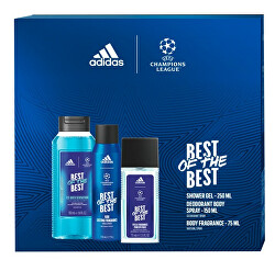 UEFA Best Of The Best - deodorant cu pulverizator 75 ml + gel de duș 250 ml + deodorant spray 150 ml