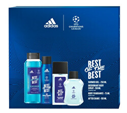 UEFA Best Of The Best - voda po holení 100 ml + deodorant s rozprašovačem 75 ml + sprchový gel 250 ml + deodorant ve spreji 150 ml