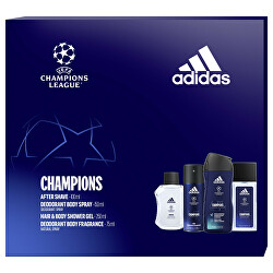 UEFA Champions League Edition - voda po holení 100 ml + sprchový gel 250 ml + deodorant ve spreji 150 ml + deodorant s rozprašovačem 75 ml - SLEVA - poškozená krabička