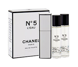 Chanel No. 5 L´Eau - EDT 20 ml (flacone ricaricabile) + ricariche (2 x 20 ml)