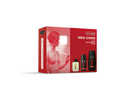 SLEVA - Red Code - voda po holení 50 ml + deodorant ve spreji 150 ml + sprchový gel 250 ml - poškozená krabička
