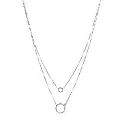 Dvojitý strieborný náhrdelník s krúžkami AJNA0030