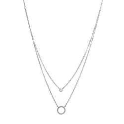 Dvojitý stříbrný náhrdelník se zirkony AJNA0009