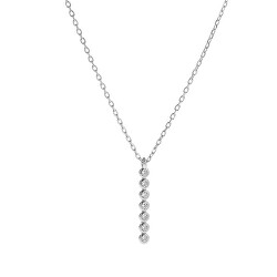 Elegantní stříbrný náhrdelník se zirkony AJNA0008 (řetízek, přívěsek)