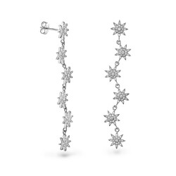 Orecchini lunghi in argento Stelle con zirconi AJNS0052