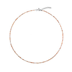 Collana con perline in Pietra di Luna arancione AJKNA001