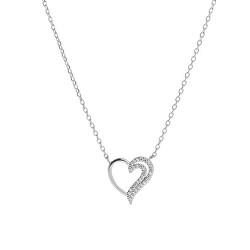 Něžný stříbrný náhrdelník Srdce AJNA0015 (řetízek, přívěsek)
