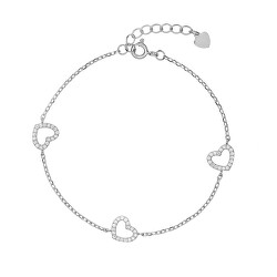 Romantico bracciale in argento con cuoricini AJNR0021