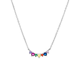 Stříbrný náhrdelník s barevnými zirkony AJNA0003