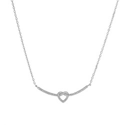 Strieborný náhrdelník s trblietavým srdiečkom AJNA0006