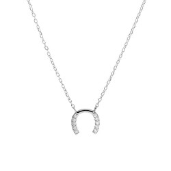 Třpytivý stříbrný náhrdelník Podkova AJNA0021