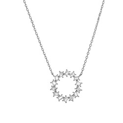 Csillogó ezüst nyaklánc cirkónium kövekkel AJNA0022
