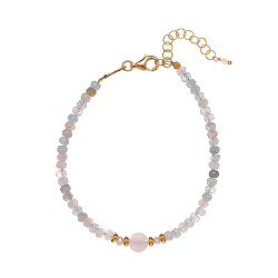 Elegante bracciale con perline di morganite AL4511-Oro