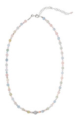 Collana giocosa con perle di morganite AL3768-Argento