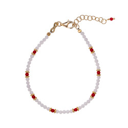 Bracciale con perline di agata e corallo rosso AL3956-Oro-BiancoCorallo