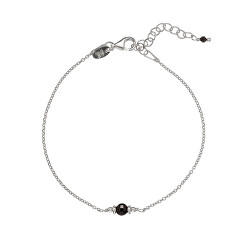 Bracciale minimal in argento con spinello nero AL4897-Argento-Spinello