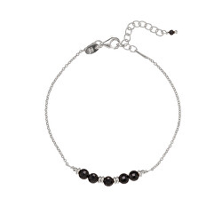 Bracciale alla moda con perle di spinello nero AL4898-Argento-Spinello