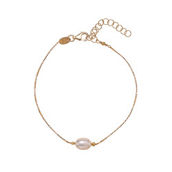 Bracciale raffinato placcato oro con perla vera AL3707-Oro