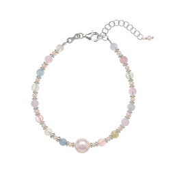 Incantevole bracciale con perle e morganite AL3817-Argento