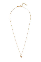 Pozlacený náhrdelník se Swarovski perličkami "M" AL4258.01.913