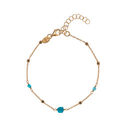 Bracciale placcato oro con perline di apatite AL4099-Oro-Apatite