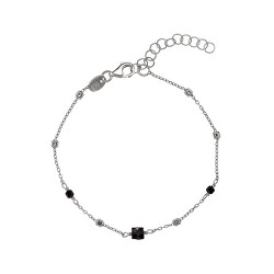 Silberarmband mit schwarzen Spinellperlen AL4099-Argento-Spinello