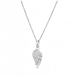 Jemný stříbrný náhrdelník Angels CLPW (řetízek, přívěsek)