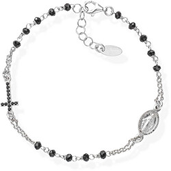 Nadčasový stříbrný náramek s krystaly Rosary BRO25BNZ3