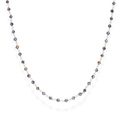 Něžný stříbrný náhrdelník s fialovými krystaly Romance CLBVS45