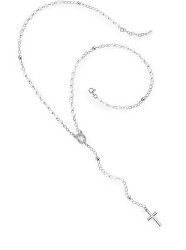 Něžný stříbrný náhrdelník s perlami Rosary CROBBZ-M4