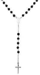 Originálne strieborný náhrdelník s Onyx Rosary CROBN4