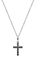 Originální stříbrný náhrdelník se zirkony Cross CRBN03 (řetízek, přívěsek)