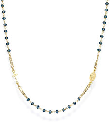 Pozlacený stříbrný náhrdelník s krystaly Rosary CROGBL3