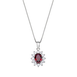 Půvabný stříbrný náhrdelník se zirkony Lady CLLDGBBR (řetízek, přívěsek)